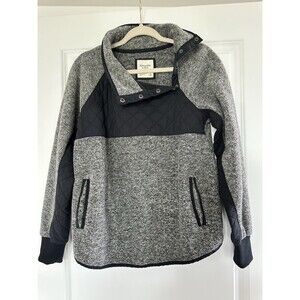 Abercrombie & Fitch Womens Fleece Quilted Snap Popover Pullover Jacket S